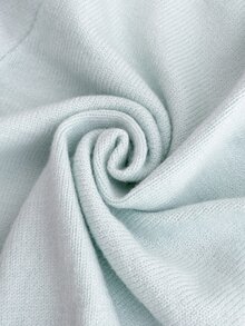 女童可愛白色針織開襟毛衣，荷葉邊圓領、拼接長袖、蝴蝶結鈕扣，秋季嬰兒款 - 薄荷綠 - 查看 7