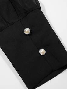 Franclia Women's Autumn Fashion Patchwork Shirt - Black - View 4