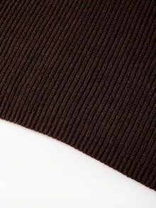 SHEIN Clasi Plus Size Bowknot Lace-Up Pullover Sweater Date Night Evening Brown Autumn Cute Casual - Brown - View 4