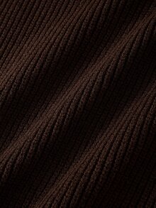 SHEIN Clasi Plus Size Bowknot Lace-Up Pullover Sweater Date Night Evening Brown Autumn Cute Casual - Brown - View 5