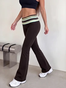 Glamine Women's 2026 New Casual Sports Elegant Striped Long Pants - Multicolor - View 3