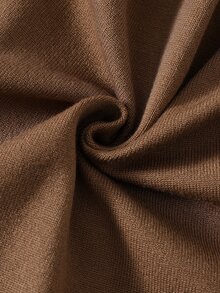 SHEIN Tween女孩針織毛衣套裝 溫柔百搭 耐穿 3D珍珠裝飾手工感 圓領 標準肩寬 荷葉領 棕色 長袖套頭毛衣上衣 + 寬鬆長褲 簡約優雅 柔軟舒適 適合日常穿著 秋冬 - 棕色 - 查看 9