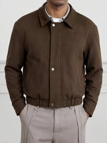 HUEFORM Men's Old Money Brown Lined Long Sleeve Zipper Front Casual Overcoat,Side-Entry Pocket Design, Suitable For Autumn And Winter Outings For Money - Dark Grey - View 6