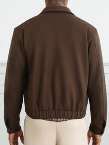 HUEFORM Men's Old Money Brown Lined Long Sleeve Zipper Front Casual Overcoat,Side-Entry Pocket Design, Suitable For Autumn And Winter Outings For Money - Dark Grey - View 2