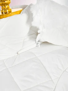 Amplova Women's Comfortable Quilted Padded Faux Fur Patchwork Jumpsuit - White - View 18