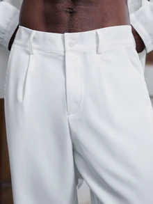 Mainfolk Men's Solid Color Lapel Neck Long Sleeve Jacket And Pants Set Halloween Winter Party Autumn - White - View 9