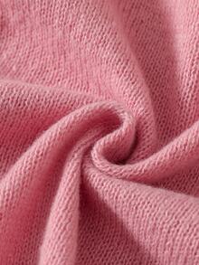 Young Girl Long Sleeve Bow Cardigan & Knitted Pleated Skirt 2-Piece Set, Pink, Suitable For Spring, Autumn, Winter, Pairs With Padded Coat, Denim Jeans - Pink - View 11