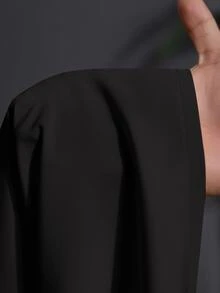 Veslaya 两件套加大码女式休闲西式服装纯色露肩长袖上衣和裤子套装黑色裤装女式黑色两件套女式衬衫和裤子套装加大码裤装加大码两件套 - 黑色 - 查看 9