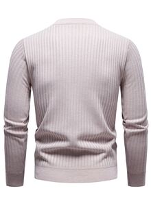 Manfinity CityGents Men's Thermal Lined Knitted Pullover Sweater Solid Color Mock Neck - Beige - View 2