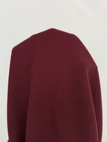 SHEIN Clasi 大尺碼優雅商務休閒簡約披肩袖大衣，秋冬辦公室酒紅色 - 酒紅色 - 查看 8