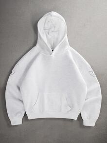 STYNVO Men's Character Print Long Sleeve Pocket Casual Hoodie - Light Grey - View 3