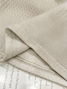 Manfinity Joysei Men's Knit Jacquard Solid Color Textured Fabric Patchwork Bean Green & Apricot Dopamine Color Scheme Collar & Cuffs Ribbed Three White Buttons Polo Shirt - Apricot - View 7