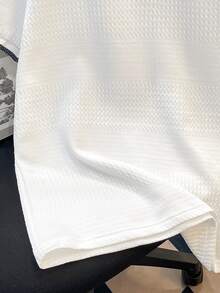 OldRiff Men's Turndown Collar Button Half Placket Casual Versatile Commuting Short Sleeve Polo Shirt - White - View 5