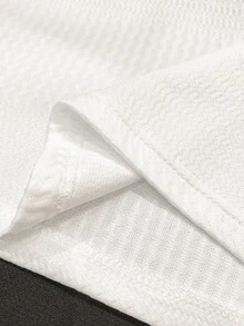 OldRiff Men's Turndown Collar Button Half Placket Casual Versatile Commuting Short Sleeve Polo Shirt - White - View 8