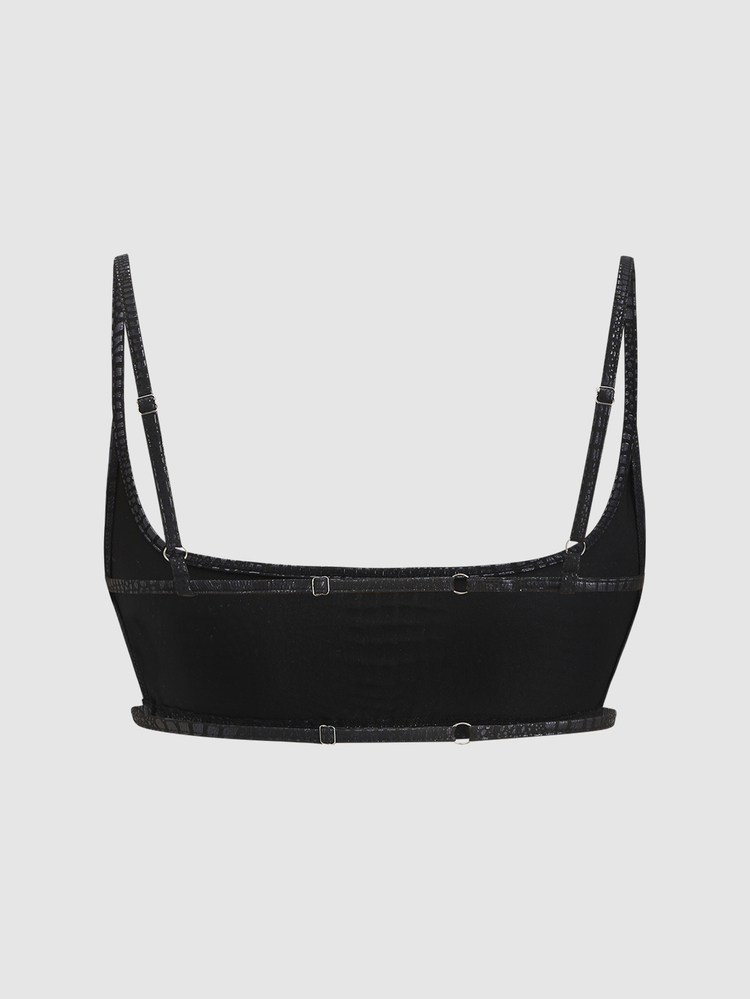 EgrlEra Kamisol Ultra Pendek Tanpa Punggung Seksi Modis untuk Pesta Klub Malam Wanita, Cocok untuk Halloween, Warna Hitam, dan Musim Panas - Hitam - View 2