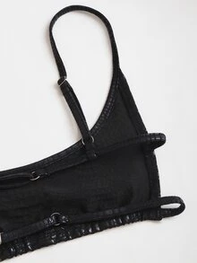 EgrlEra Women's Fashionable Sexy Party Club Going Out Backless Ultra-Short Camisole Halloween Black Summer - Black - View 5