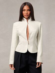 Radiana Women's Solid Color Casual Versatile Daily Long Sleeve Jacket - White - View 7