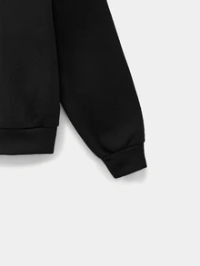COMVAIL Men's Casual Pullover Sweatshirt, Black, Plus Size, Embroidered Collar, Spring/Autumn Men Sweatshirts( - Black - View 6
