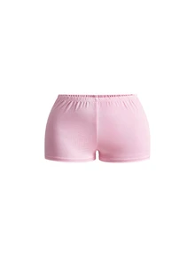 ROMWE Kawaii 女款復古甜美格紋印花蛋糕迷你洋裝 - 淺粉色 - 查看 3