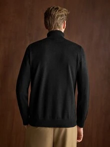 Manfinity CasualKnits 男士純色長袖立領休閒百搭日常毛衣，秋冬款 - 彩色 - 查看 4