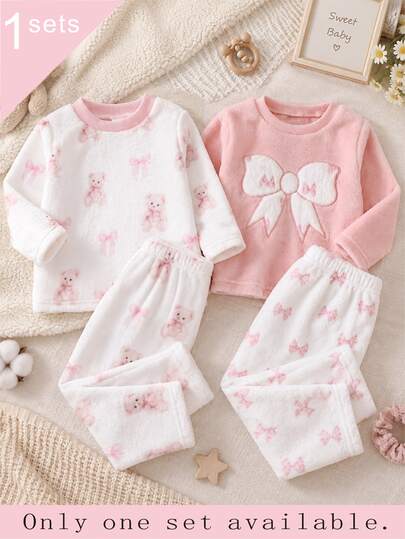 1 Set Celana Panjang Leher Bulat untuk Bayi Perempuan