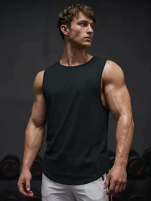 GymBeat Boyfriend Style Men Solid Sports Workout Tank Top Pack Compression Workout Tops Breathable, Gym - Black - View 5