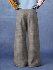 PAVTROS Men American Vintage Long Pants, Double Belt Loop Design, Loose Casual Fashion Versatile Wide Leg - Khaki - View 2