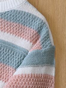 Girls' Sweet & Gentle Knit Sweater, Suitable For Spring, Summer, Autumn, Back To School, Casual, Home, Outing, Party, Street - Multicolor - View 5