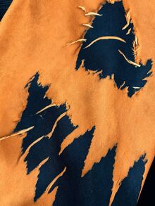 Lalippa Sweatshirt Patchwork Gaya Grunge Kasual Musim Gugur Halloween - Oranye dan Hitam Malam - MultiWarna - View 8
