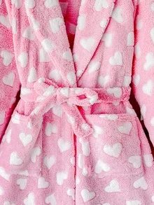 SHEIN 兒童青少年女孩軟心刺繡純色粉紅色，適合青少年女孩，秋冬季青少年女孩 - 粉色 - 查看 8