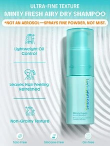 SHEGLAM HAIR Minty Fresh Airy Dry Shampoo – Talc-Free, Instant Volume & Oil Control,Dry Shampoo Powder,No White Cast,Absorbs Oil & Refreshes Roots,Non-Aerosol,Without Stiffness Or Dryness,Dry Shampoo For Women & Men Makeup Holiday Accerssories Pink Comb Autumn - Mint Blue - View 6