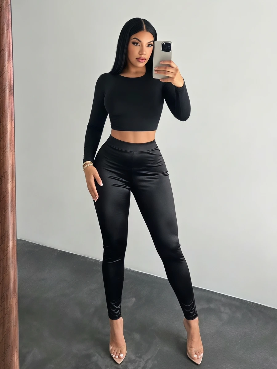 SHEIN SXY High Waist Cropped Leggings