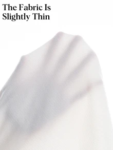SHEIN Tank Top Rajut Putih Tanpa Lengan Model Prancis dengan Leher Persegi dan Belahan, Potongan Ramping, Desain Seksi, untuk Musim Panas - Putih - View 12