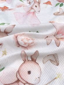SHEIN Newborn Baby Boy Baby Girl Floral Pattern Knitted Soft Round Neck Long Sleeve And Autumn Pants 2pcs Pieces Set Suitable For Winter Soft Thick Fabric - Baby Pink - View 7