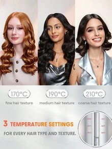 SHEGLAM HAIR It-Curl One-Touch Instant Curler,Automatic Curling Iron,32mm Auto Hair Curler With 3 Temperatures,Fast Heating & 2-Way Rotation,Automatic Shut-Off,Anti-Scald & Anti-Tangle Rotating Curling Wand,Touch Instant Curler For Hair Styling Self Spin Curling Iron - US A Type Plug(110-127V) - View 9