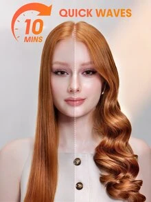 SHEGLAM HAIR It-Curl One-Touch Instant Curler,Automatic Curling Iron,32mm Auto Hair Curler With 3 Temperatures,Fast Heating & 2-Way Rotation,Automatic Shut-Off,Anti-Scald & Anti-Tangle Rotating Curling Wand,Touch Instant Curler For Hair Styling Self Spin Curling Iron - US A Type Plug(110-127V) - View 5