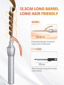 SHEGLAM HAIR It-Curl Curling Iron,9mm | 3/8 Inch Small Curling Iron,Tight Curls Curling Iron,LED Display & 8 Temperature Settings,Quick Preheating & No Waiting,Hair Care Without Damaging Hair,Anti-Stuck Hair Design,Auto Off Suitable For All Hair Types - US A Type Plug(110-127V) - View 3