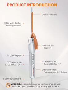 SHEGLAM HAIR It-Curl Curling Iron,9mm | 3/8 Inch Small Curling Iron,Tight Curls Curling Iron,LED Display & 8 Temperature Settings,Quick Preheating & No Waiting,Hair Care Without Damaging Hair,Anti-Stuck Hair Design,Auto Off Suitable For All Hair Types - US A Type Plug(110-127V) - View 7