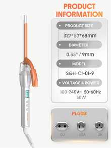 SHEGLAM HAIR It-Curl Curling Iron,9mm | 3/8 Inch Small Curling Iron,Tight Curls Curling Iron,LED Display & 8 Temperature Settings,Quick Preheating & No Waiting,Hair Care Without Damaging Hair,Anti-Stuck Hair Design,Auto Off Suitable For All Hair Types - US A Type Plug(110-127V) - View 12