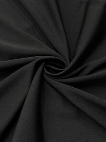 Velvienne Black Sequin Flutter Sleeve Chiffon Dress, Deep V-Neck, Cinched Waist, Evening Gown, Long Dress - Black - View 8