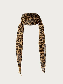 Glisma 1 buah Syal/Sabuk Pinggang Sutra Motif Leopard Y2K Seksi, Syal Leher Serbaguna untuk Wanita, Aksesori Gaya Jalanan untuk Musim Gugur - MultiWarna - View 4