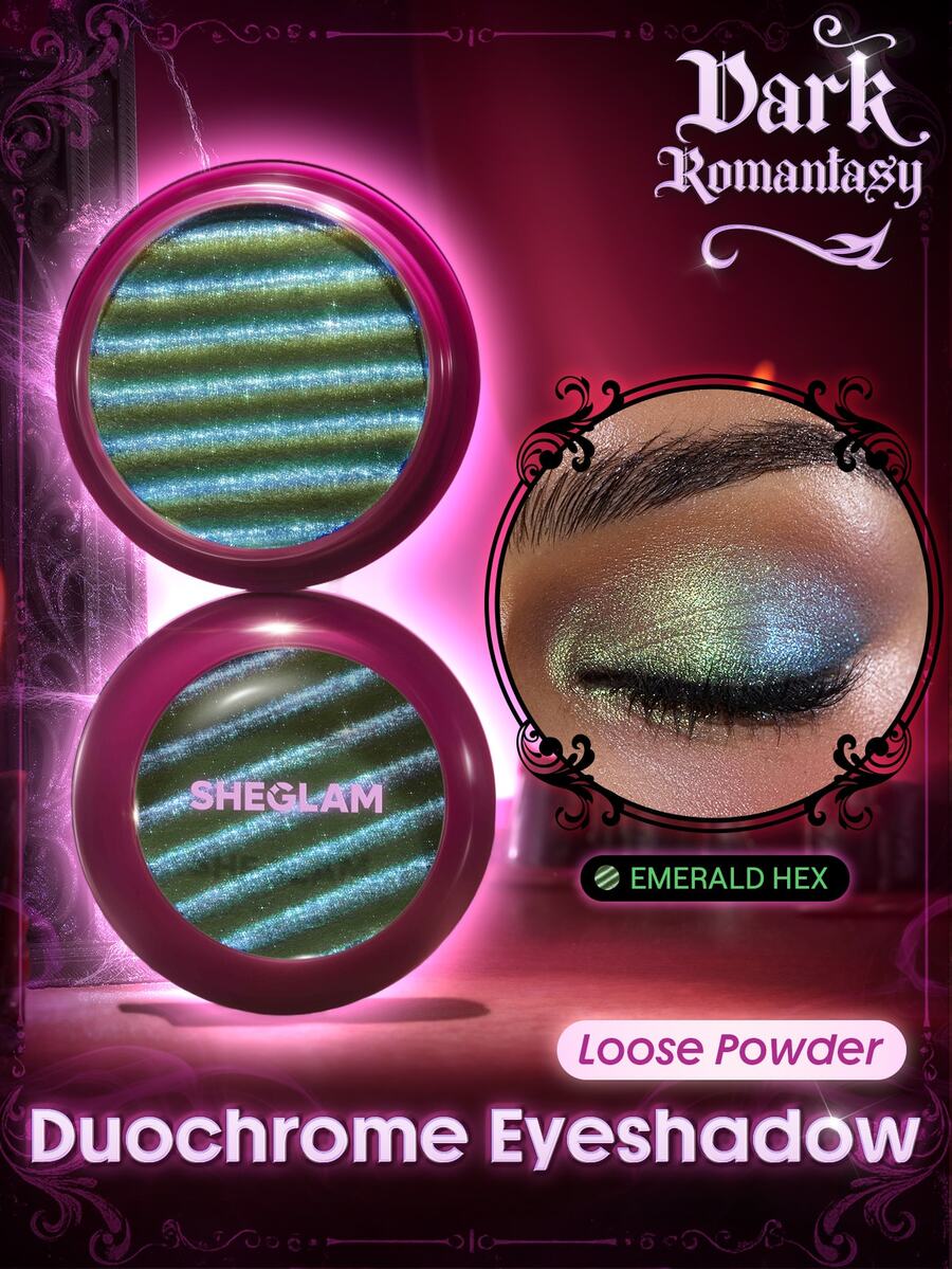 SHEGLAM Dark Romantasy Duochrome Eyeshadow-Emerald Hex Brand Beauty Cosmetic Makeup For Women And Girls - Emerald Hex - View 1