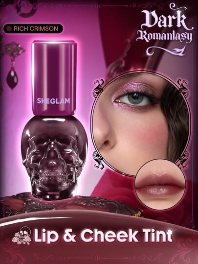 SHEGLAM Dark Romantasy Tinte para Labios y Mejillas-Rich Crimson Marca de Belleza Cosmética Maquillaje para Mujeres y Niñas