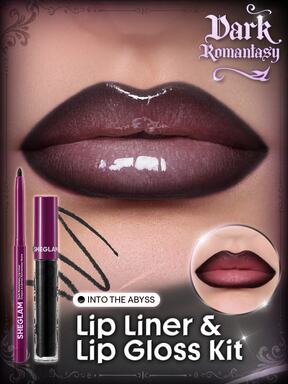 SHEGLAM Dark Romantasy Lipliner + Lipgloss Set-Into The Abyss Merk Beauty Cosmetica Make-Up Voor Vrouwen En Meisjes