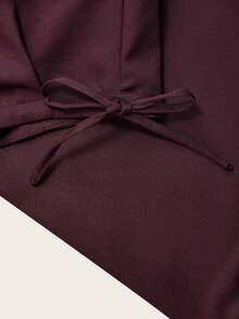 Trelyra Women's Casual Comfortable Commute Lazy Versatile Pleated Design Jogger Pants Regular Long Pants - Burgundy - View 11