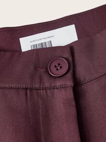 Trelyra Women's Casual Comfortable Commute Lazy Versatile Pleated Design Jogger Pants Regular Long Pants - Burgundy - View 9