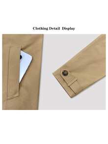 Allurite Classic French Commuter Office Drawstring Khaki Utility Trench Coat Teachers' Day Autumn French Classic - Khaki - View 9