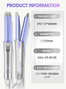 SHEGLAM HAIR Cool Lock Airflow Styler, 360° Airflow Styler Hair Straightener,2 In 1 Straightener & Curler,Hair Curler With Cooling Air Vents To Lock In Style,4 Adjustable Temp,Dual Voltage,Fast Straightening,Water-Based Ceramic Coating Makes Hair Shiny,Cueler & Straightener For Long Short Hair Makeup Holiday Accerssories Pink Comb Autumn - Silver - View 12