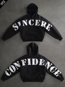 SLATEMANN Men's Colorblock Casual Hoodie - Black - View 2