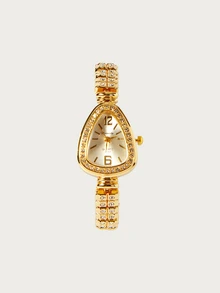 Glisma 1pc Women's Fashionable Quartz Watch With Alloy Case And Unique Rhinestone Snake Design, High Cost-Performance - Gold - View 1